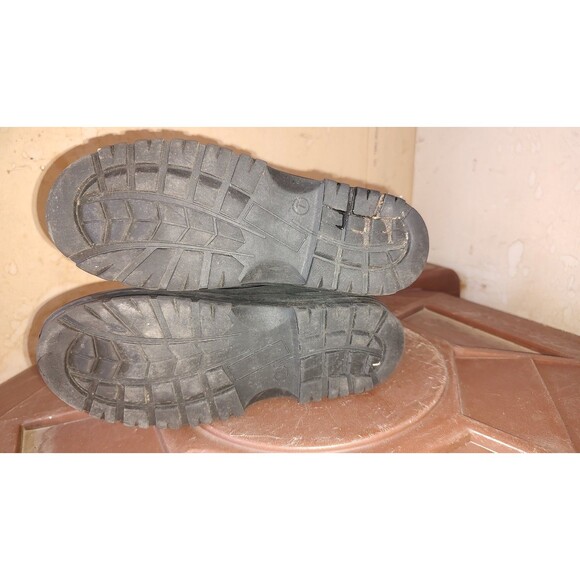 Womens sz 7 Black Faux Fur Lined Winter Duck Boots Side Zip Snow Rain leather - Picture 7 of 10